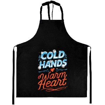 Discover Typography for winter Cold hands warm heart Aprons
