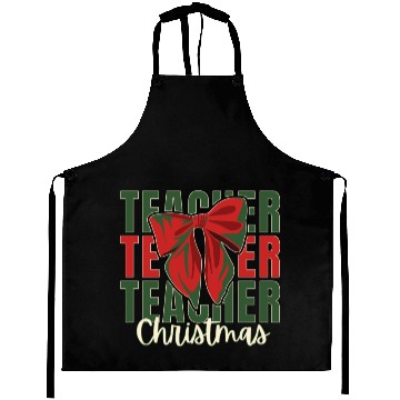 Discover Teacher Christmas Aprons gift bow style