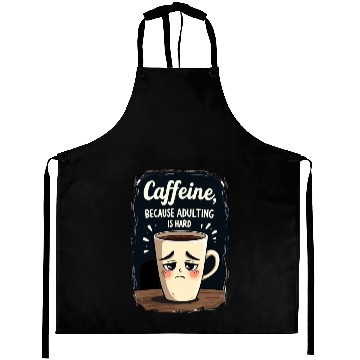 Discover Caffeine Because Adulting Is Hard - Coffee Humor Aprons