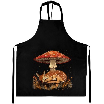Discover Cottagecore Aesthetic Sleeping Deer Mushroom Witch Aprons