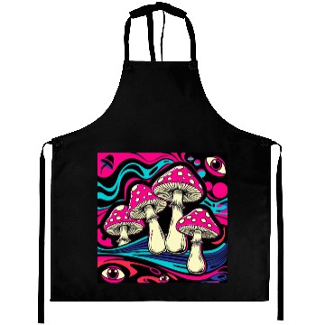 Discover Psychedelic Shrooms: Neon Fungi Fantasy Aprons