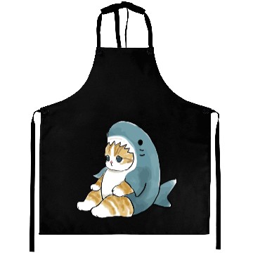 Discover sand cat love pet cat shark Aprons