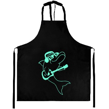 Discover Cool Dolphin Playing Guitar Headphone Sunglasses Aprons