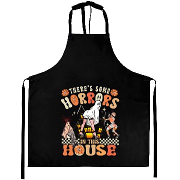 Discover There's Some Horrors In This House Ghost Halloween Aprons