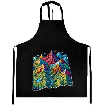 Discover Mountain Adventure Map, Adventure Apparel Aprons