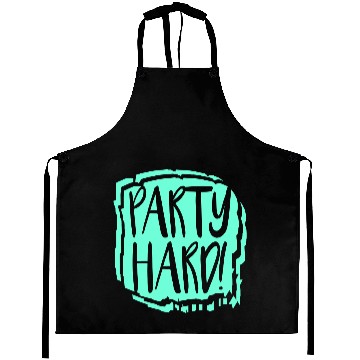 Discover Party Hard Graffiti Spray Drops Stamp Text Slogan Aprons
