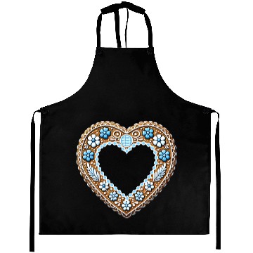 Discover Gingerbread heart frame Tradition and love united Aprons
