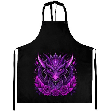 Discover Design featuring a striking purple dragon Aprons