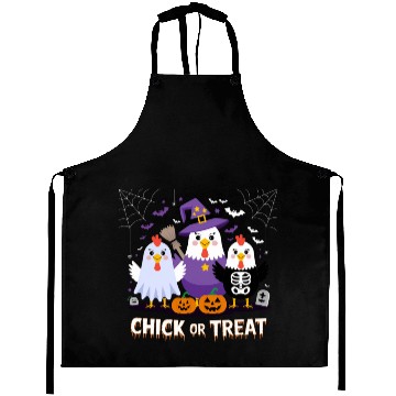 Discover Chick or Treat Halloween Fun with Ghost, Witch, Aprons