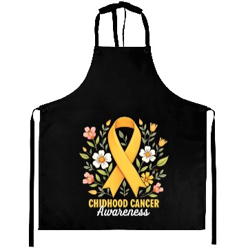 Discover Childhood Cancer Awareness Hippie Flower Ribbon Aprons