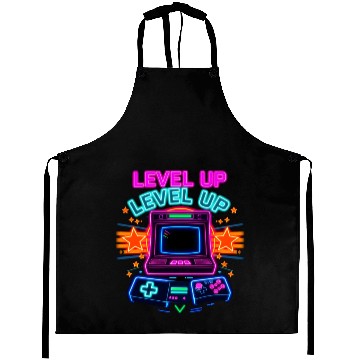Discover Neon Arcade Glory: Level Up Aprons