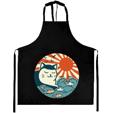 Discover Japanese Art Cat Aprons
