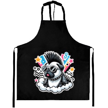 Discover Punk rocker pug 9 Aprons