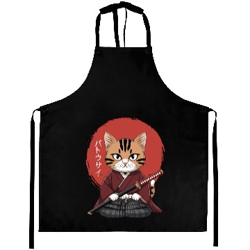 Discover Neko Battousai Samurai Cat Classic Aprons