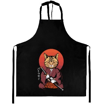 Discover Neko Battousai Samurai Cat Classic Aprons