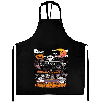 Discover Happy Halloween party Cute chibi cartoon Aprons