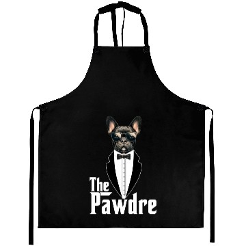 Discover The Pawdre Funny Dog Father Dad Paw French Bulldog Aprons
