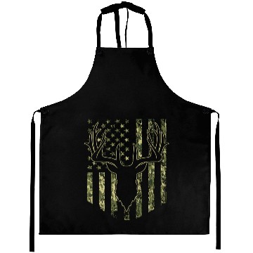 Discover Camouflage USA Flag Deer Hunting Camo Aprons