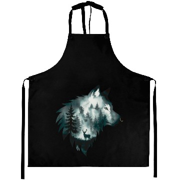 Discover A Captivating Intricate Artwork Featuring A Wolf Aprons