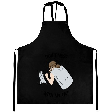 Discover Don’t Mess With My Cat Funny Animal Print Aprons