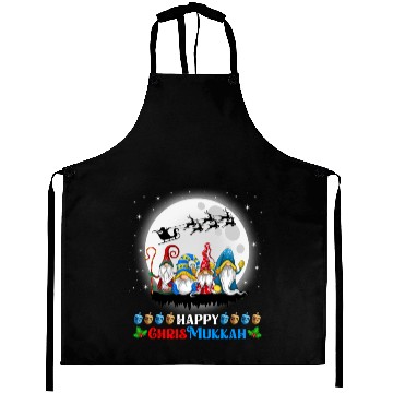 Discover Happy Chrismukkah Gnomes Christmas Hanukkah Aprons