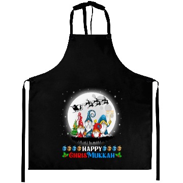 Discover Happy Chrismukkah Gnomes Christmas Hanukkah Aprons