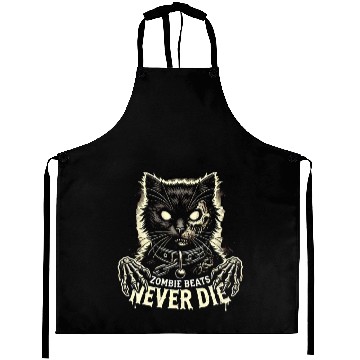 Discover Horror Cat Zombie Never Die Skull Halloween Lover Aprons
