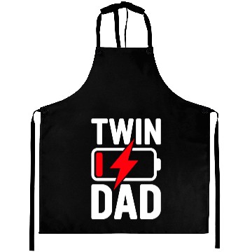 Discover Twin Dad Low Battery Funny Twin Daddy Aprons