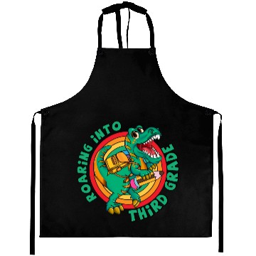 Discover 3rd With Dinosaur rainbow Back To School Aprons