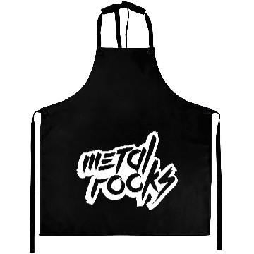 Discover Heavy Metal Rocks Hard Rock Music Text Quote Logo Aprons