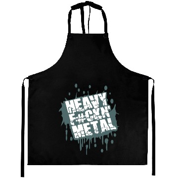 Discover Heavy F#ckin' Metal Hard Rock Music Graffiti Spray Aprons