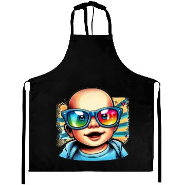 Discover Baby boy with sunglasses comic design 3 Aprons