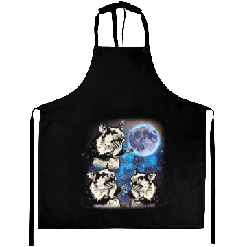 Discover Three Possum Moon Cursed Meme 3 Howling Possum Aprons