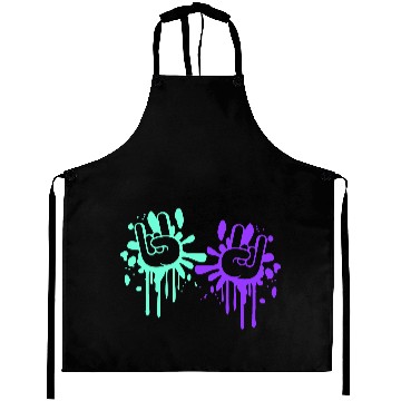 Discover Two heavy metal graffiti horn fingers hand gesture Aprons