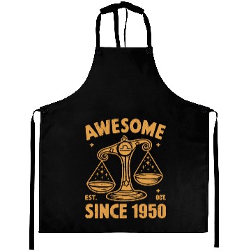 Discover Awesome Since 1950 Libra Zodiac Birthday October Aprons