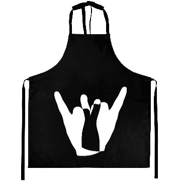 Discover Two heavy metal hard rock horn finger hand gesture Aprons