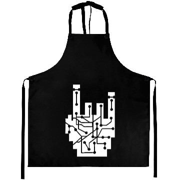 Discover Heavy metal nerd electronic circuits hand gesture Aprons