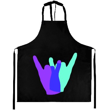Discover Two heavy metal hard rock horn finger hand gesture Aprons