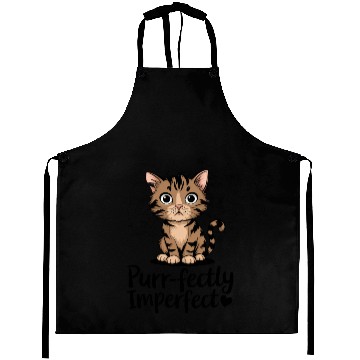Discover Cat Lover Quote:Purrfectly Imperfect Aprons