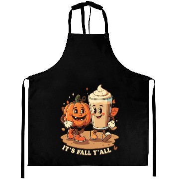 Discover It's Fall Y'all Funny Pumpkin Spice Latte Aprons
