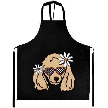 Discover Poodle Brown retro Dog Aprons
