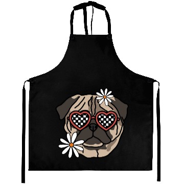 Discover Pug retro Dog Aprons