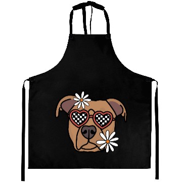 Discover Pitbull Brown Retro Dog Aprons