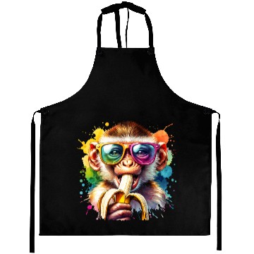 Discover Monkey with sunglasses and banana Aprons