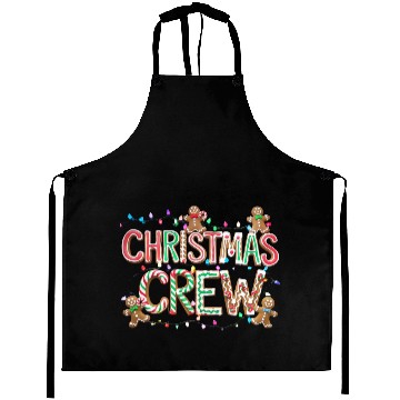 Discover Gingerbread and Candy Christmas Crew with Lights Aprons