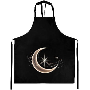 Discover Sky Embrace: The Intertwined Moon and Star Aprons