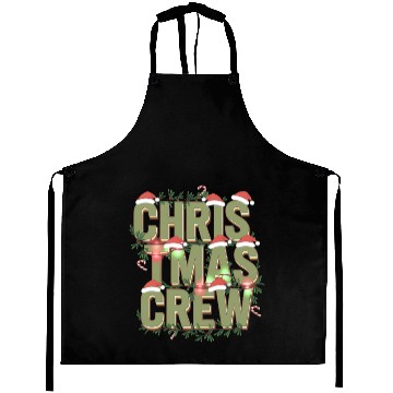 Discover Christmas Crew with Santa Hats and Candy Canes Aprons
