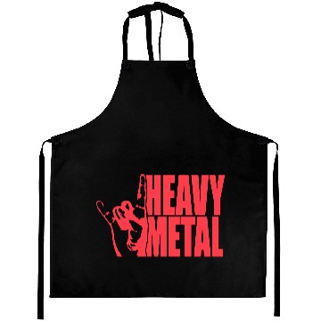 Discover Heavy Metal Fun Hard Rock Music Horns Hand Gesture Aprons