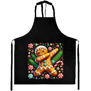 Discover Dabbing Gingerbread Cookie Christmas Fun Aprons
