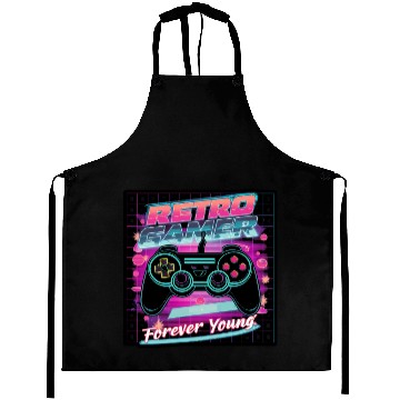 Discover Retro Gamer Forever Young 01 sticker Aprons